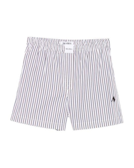 The Attico White Striped Cotton Shorts