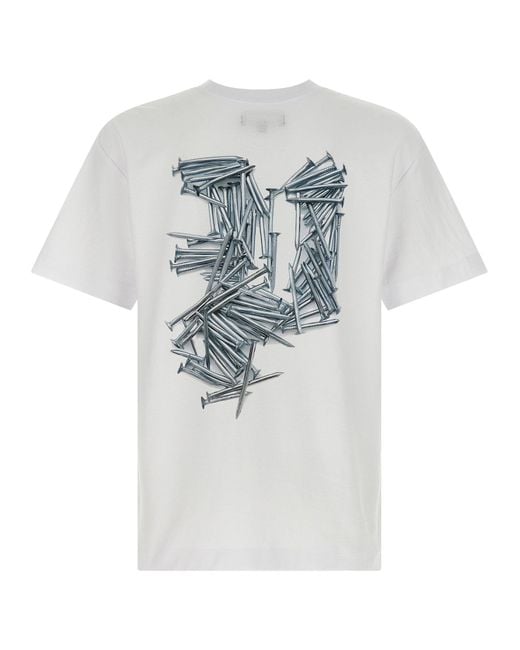 Purple White Printed T Shirt for men