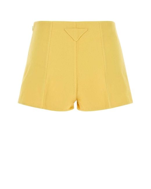Prada Yellow Cotton Shorts