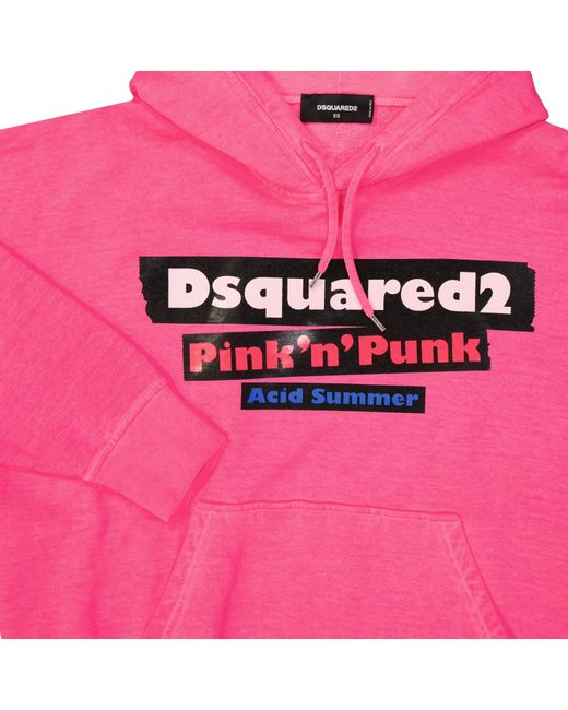 DSquared² Pink Logo Hooded Sweatshirt for men