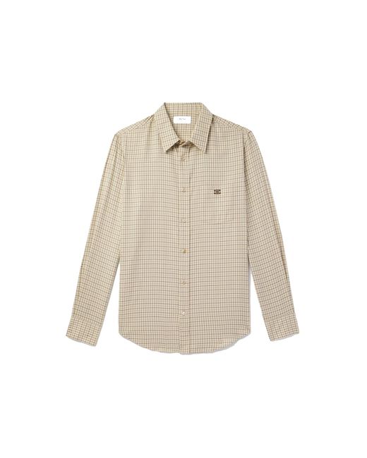 Céline Logo gestickt überprüftes Baumwollhemd in Natural für Herren