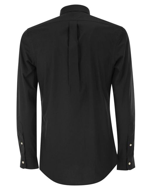 Polo Ralph Lauren Black Slim Fit Stretch Poplin Shirt for men