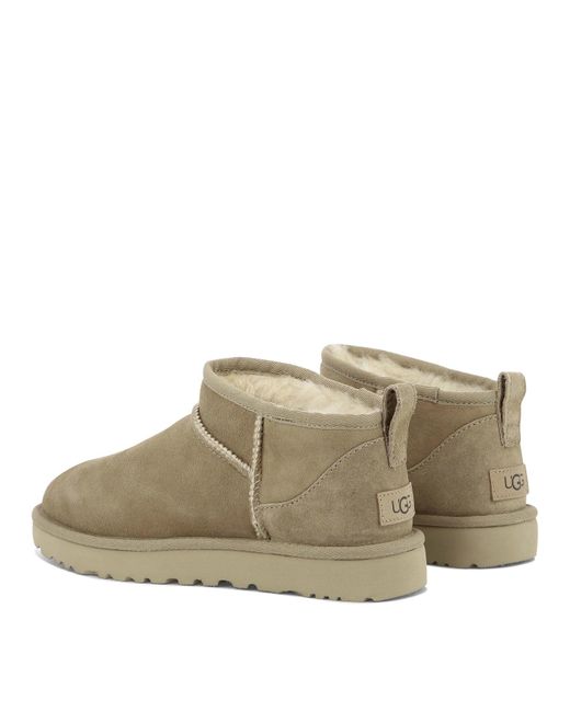 Ugg Brown "Classic Ultra Mini" Ankle Boots