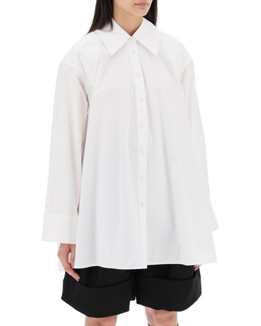 "Camisa de gran tamaño con doble Jil Sander de color White