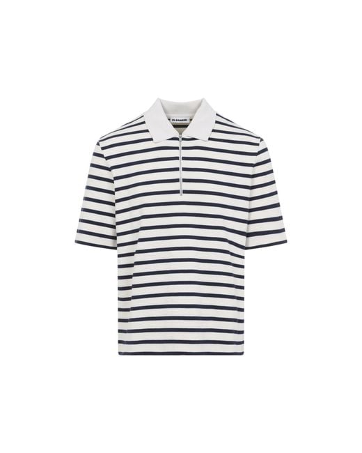 Jil Sander Blue Cotton T-Shirt