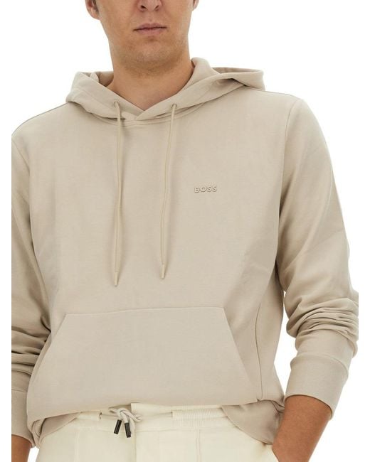 Boss White Sweatshirt With Logo for men