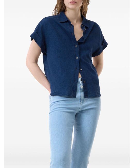Camisa de mezcla de lino cerrado Closed de color Blue