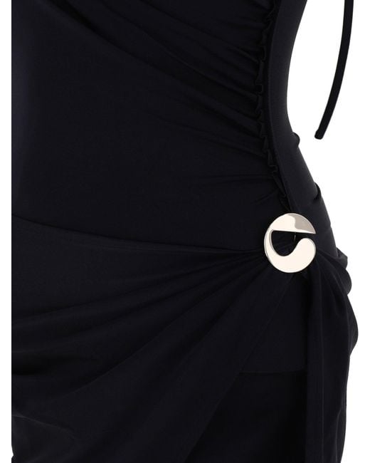 Coperni Black Asymmetrisch drapiertes Kleid
