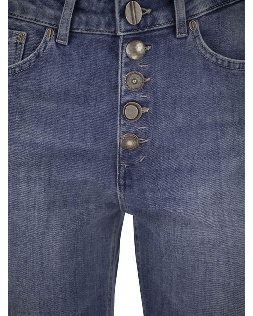 Jeans sueltos de Koons con botones con joyas Dondup de color Blue