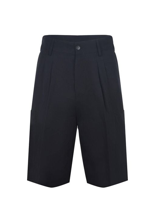 Costumein Blue Bermuda Shorts Made Of Linen Blend for men