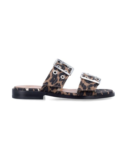 Ganni Brown Flat Shoes