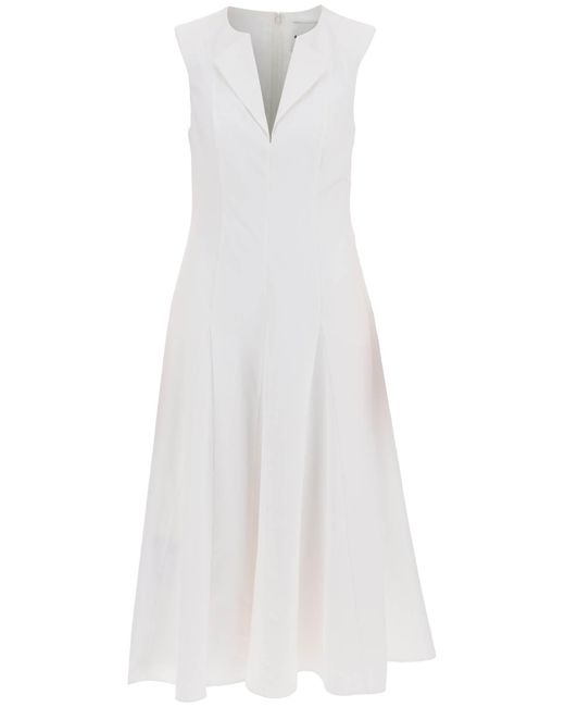 Vestido de Cotton Poplin Midi en Roland Mouret de color White