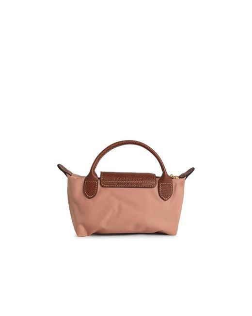 Longchamp Pink Clutch Bag With 'Le Pliage Original' Handle