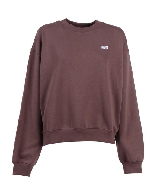 New Balance Purple Sport Essentials French Terry Crew