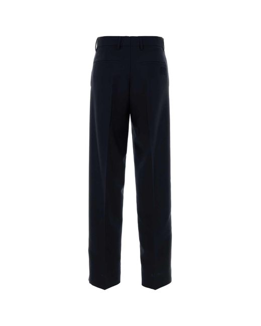 Miu Miu Blue Straight Flat Front Pants