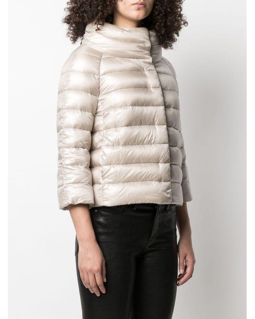 Herno Sofia Nylon Cape in het Natural