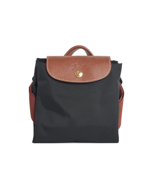Longchamp Gray 'M Le Pliage Original' Canvas Backpack
