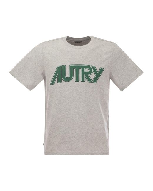 Autry Crew Neck T -shirt Met Voorste Logo in het Gray voor heren