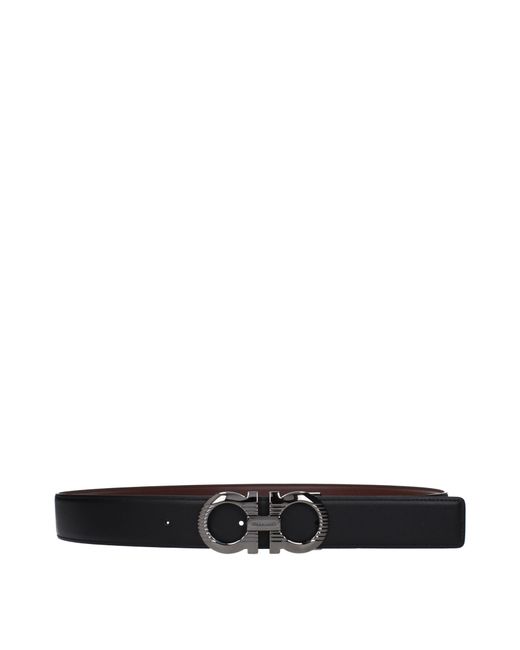 Ferragamo Multicolor Cinture Uomo Pelle Marrone/Nero