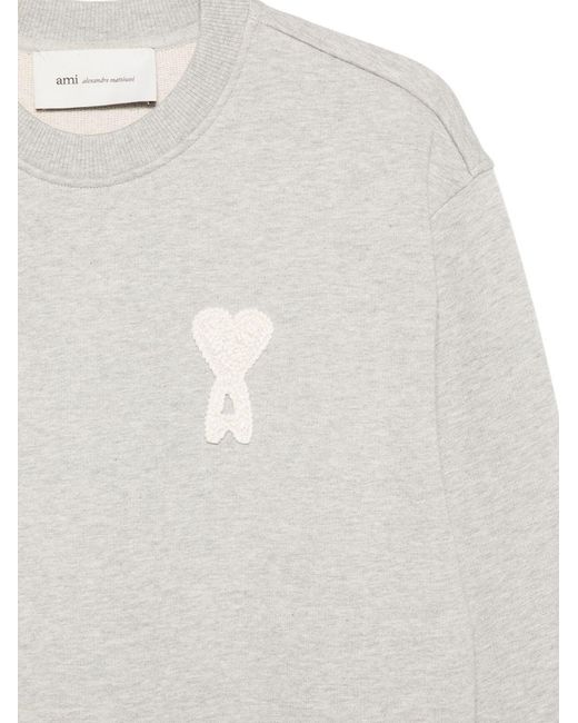 AMI White Ami De Coeur Cotton Sweatshirt