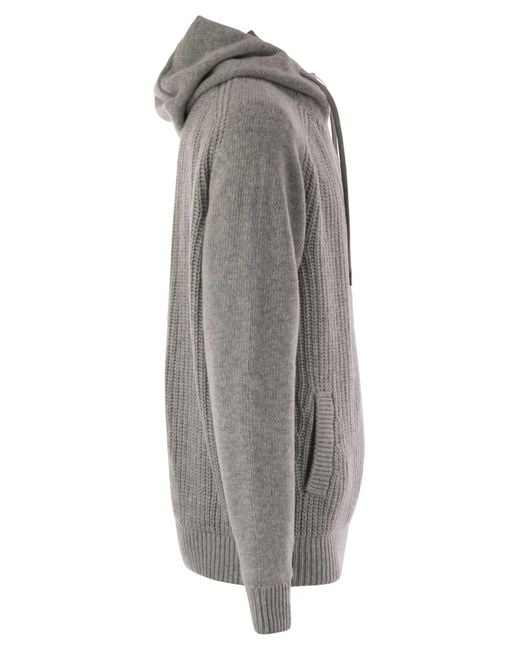 Herno Gray Reversible Padded Wool Bomber Jacket for men