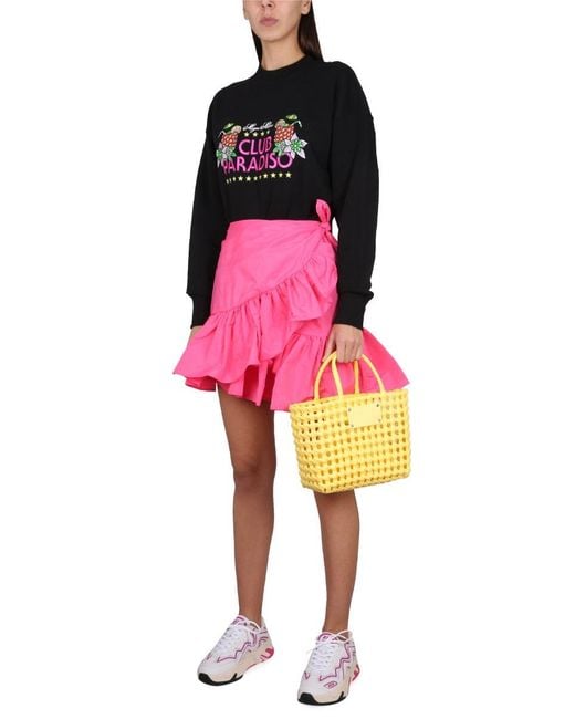 MSGM Pink Sweatshirt With Logo Embossing