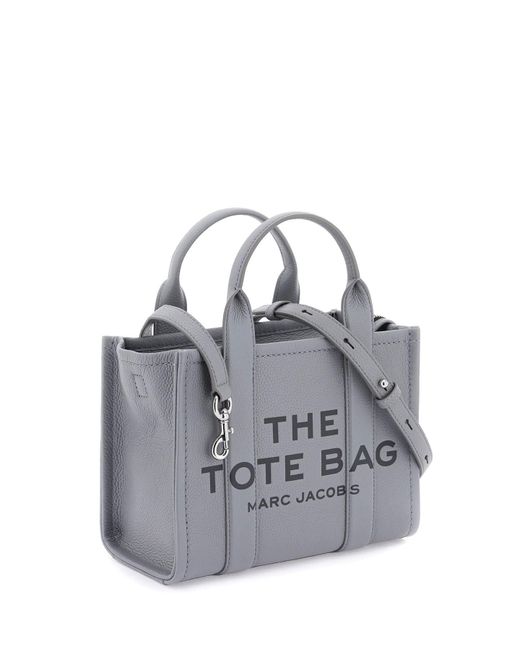 Womens The Leather Small Wolf Grey Tote Bag In Grey di Marc Jacobs in Gray