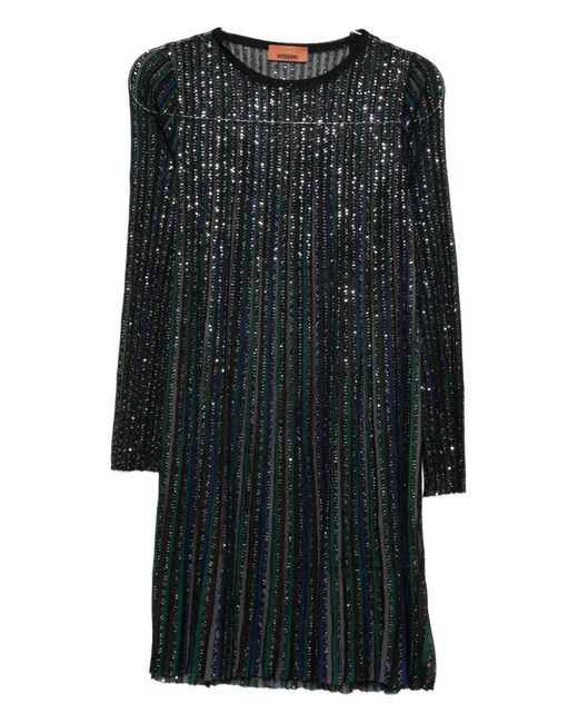 Missoni Versierde Gestreepte Jurk in het Black