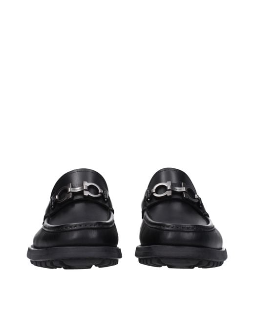 Ferragamo Black David Loafers Leather