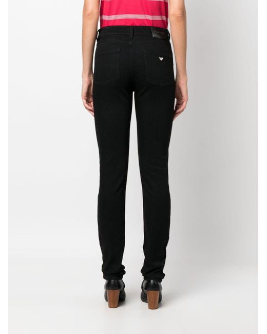Emporio Armani Black Halbhohe Slim-Fit-Jeans