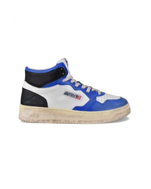 Autry Blue Super Vintage Mid Sneakers for men