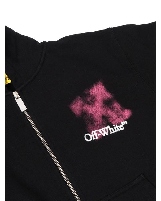 Off-White c/o Virgil Abloh Black Arrow Spray Hoodie Zip Up Fuchsi