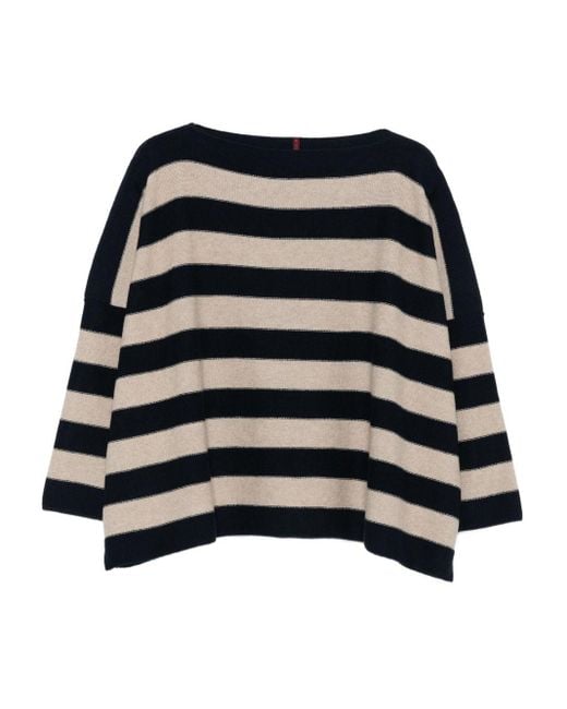 Daniela Gregis Black Wool Boat Neck Sweater
