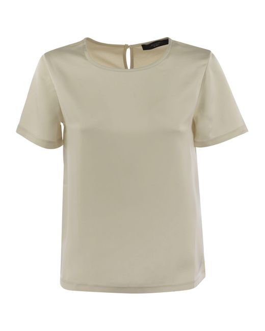 Weekend by Maxmara Natural Weekend Max Mara Gilbert Satin And Jersey T Shirt