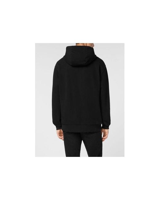 Philipp Plein Black Logo-Print Hoodie