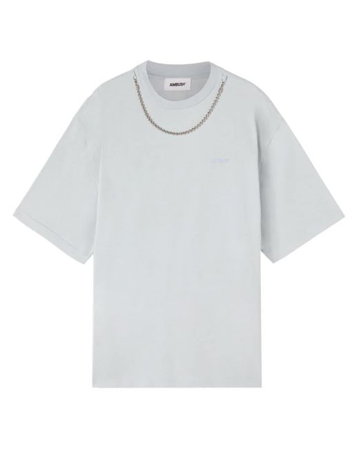 T-Shirt En Coton Biologique À Détail De Chaîne Ambush pour homme en coloris White