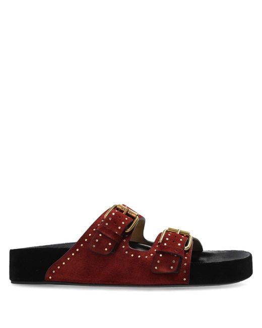 Isabel Marant Brown Burgundy Lennyo Sandals