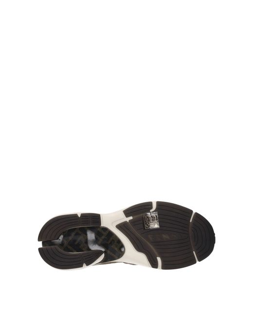 Fendi Pink Sneakers Faster Uomo Tessuto Bianco/Fango for men