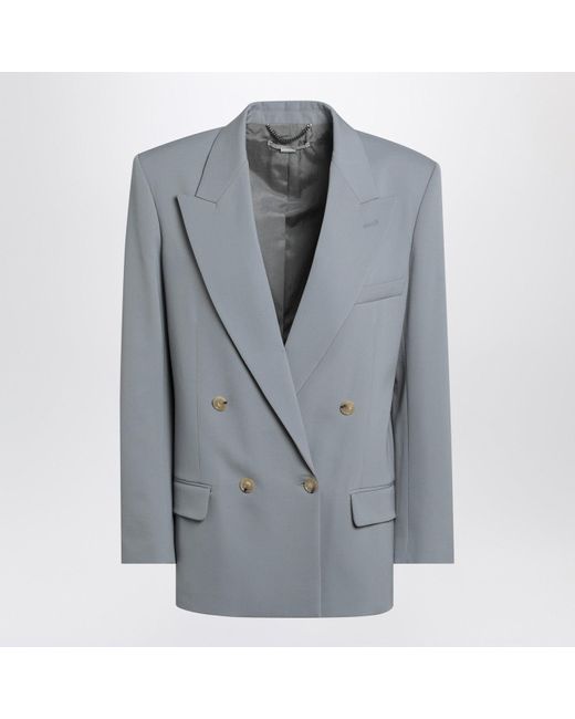 Stella McCartney Gray Light Wool Double-Breasted Jacket