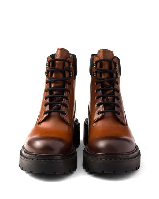Prada Brown Leather Boots for men