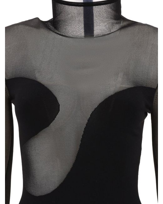 Bodysuit de línea asimétrica Nensi Dojaka de color Gray