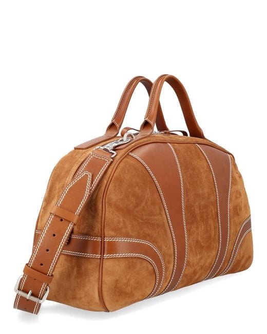 Dries Van Noten Brown Suede Duffle Bag