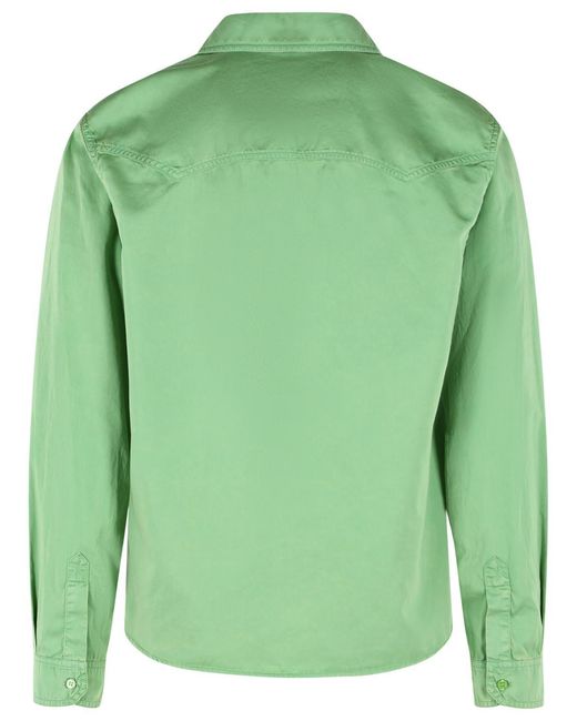 Camisa De Algodón Verde Versace de hombre de color Green