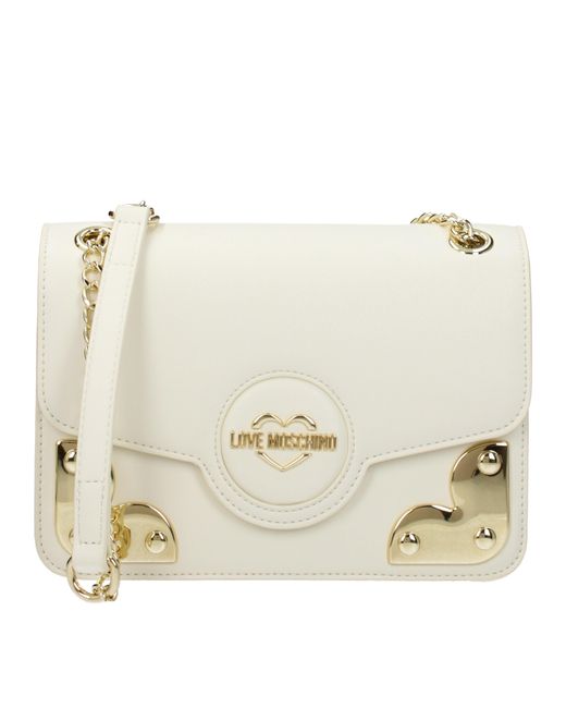 Love Moschino White Liebe Moschino -Umhängetaschen Frauen Polyurethan Beige/Butter