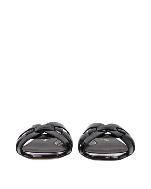 Saint Laurent Black Slip Ons And Clogs Patent