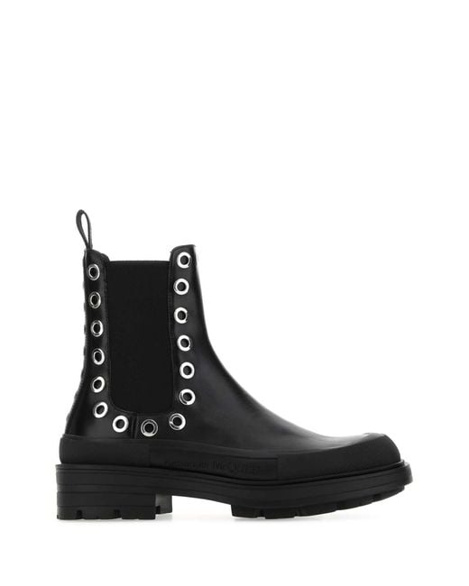 McQueen Black Boots for men