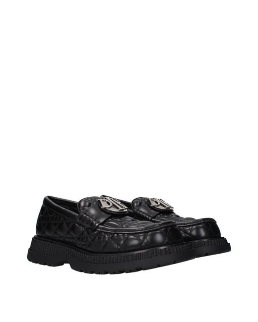 Dior Black Buffalo Loafers Leather