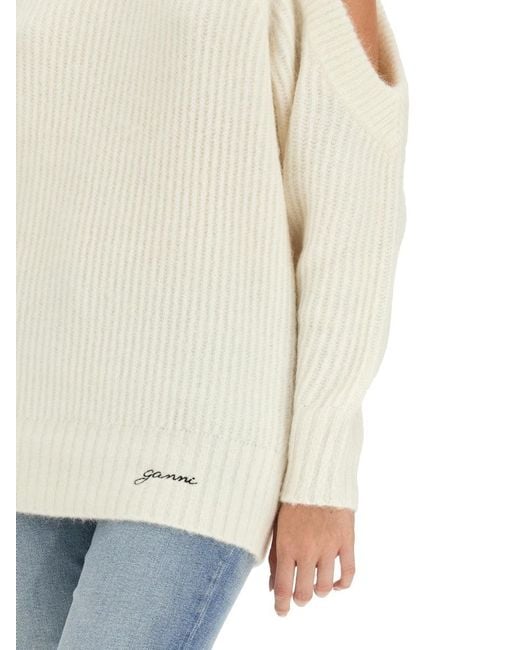 Ganni Natural Jersey With Logo
