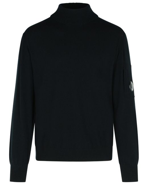 C P Company C.P. Firma 'Lens' Black Virgin Woll Blend Rollkragenpullover für Herren