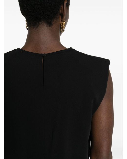 Forte_forte Black Stretch Crepe Cady Boxy Top